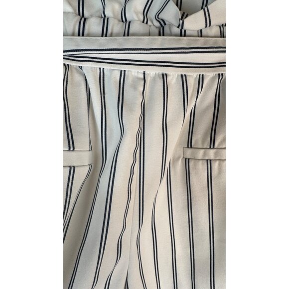 2/$30 Zara Small Striped High-Waisted Shorts Tie Belt Cotton Blend - Picture 7 of 12